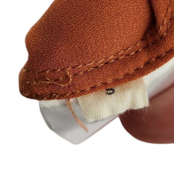 nap Loungewear Burnt Orange Flowy Pleated Midi Dress Sz. S - Picture 6 of 9